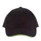 K-UP KP011 Orlando 6 paneles baseball sapka - black/lime színben