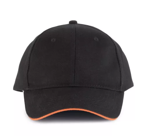 K-UP KP011 Orlando 6 paneles baseball sapka - black/orange színben