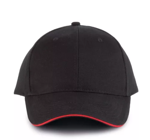 K-UP KP011 Orlando 6 paneles baseball sapka - black/red színben