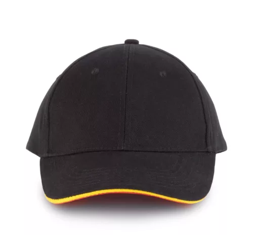 K-UP KP011 Orlando 6 paneles baseball sapka - black/yellow/red színben
