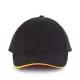 K-UP KP011 Orlando 6 paneles baseball sapka - black/yellow/red színben