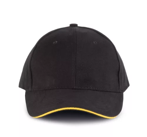 K-UP KP011 Orlando 6 paneles baseball sapka - black/yellow színben