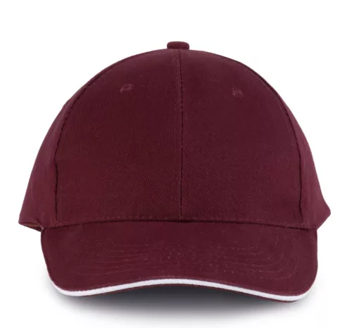 K-UP KP011 Orlando 6 paneles baseball sapka - burgundy/white színben