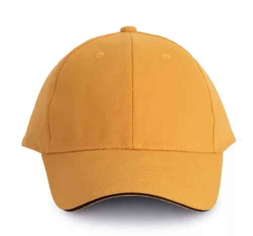 K-UP KP011 Orlando 6 paneles baseball sapka - cumin yellow/dark grey színben