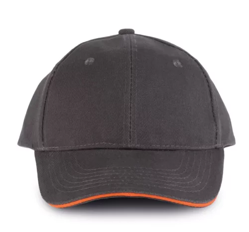 K-UP KP011 Orlando 6 paneles baseball sapka - dark grey/orange színben