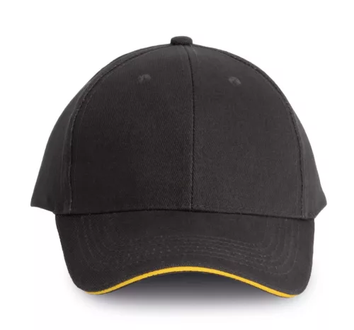 K-UP KP011 Orlando 6 paneles baseball sapka - dark grey/yellow színben