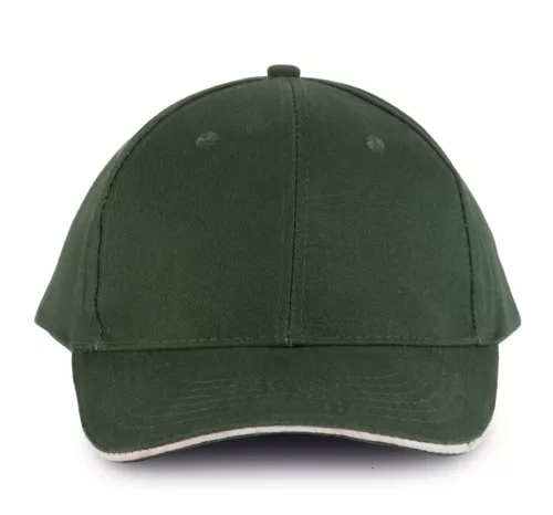 K-UP KP011 Orlando 6 paneles baseball sapka - forest green/beige színben