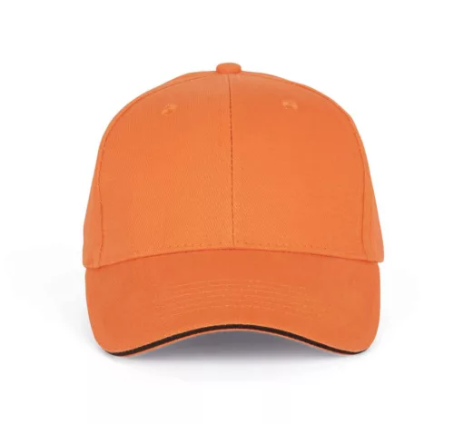 K-UP KP011 Orlando 6 paneles baseball sapka - orange zest/dark grey színben