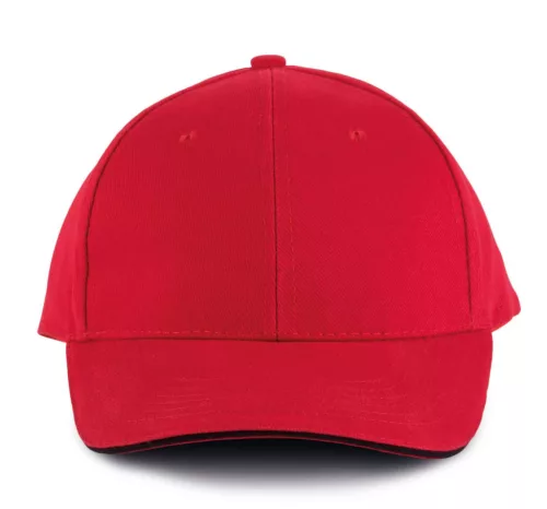 K-UP KP011 Orlando 6 paneles baseball sapka - red/black színben