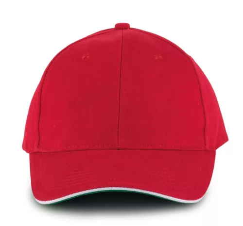 K-UP KP011 Orlando 6 paneles baseball sapka - red/white/green színben