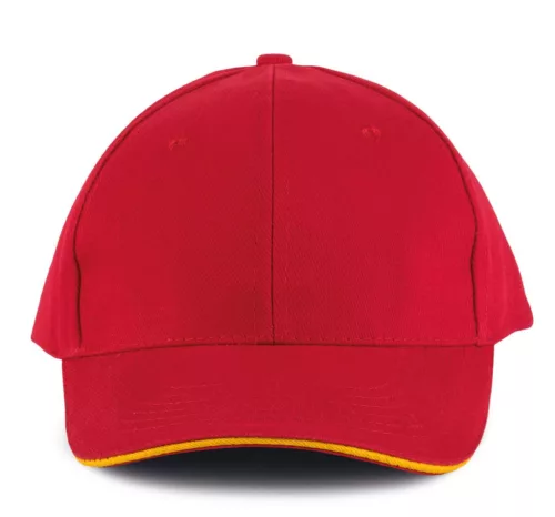 K-UP KP011 Orlando 6 paneles baseball sapka - red/yellow színben