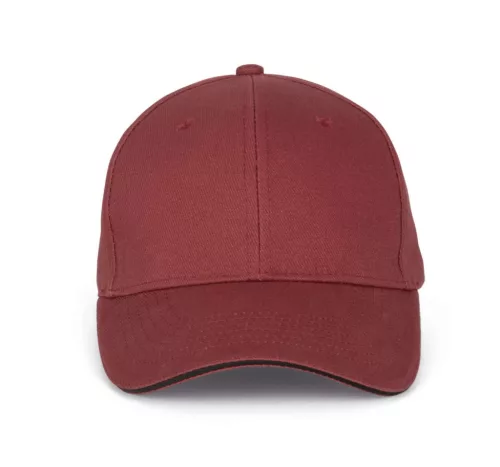 K-UP KP011 Orlando 6 paneles baseball sapka - red safran/dark grey színben