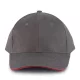 K-UP KP011 Orlando 6 paneles baseball sapka - slate grey/red színben