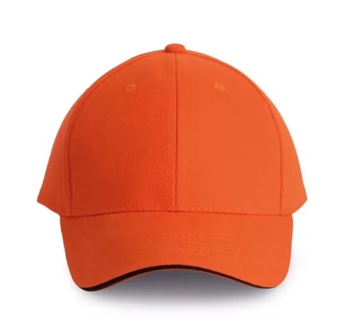 K-UP KP011 Orlando 6 paneles baseball sapka - spicy orange/dark grey színben