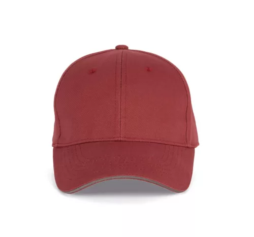 K-UP KP011 Orlando 6 paneles baseball sapka - terracotta red/slate grey színben
