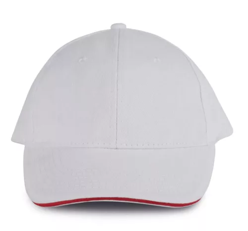 K-UP KP011 Orlando 6 paneles baseball sapka - white/red színben