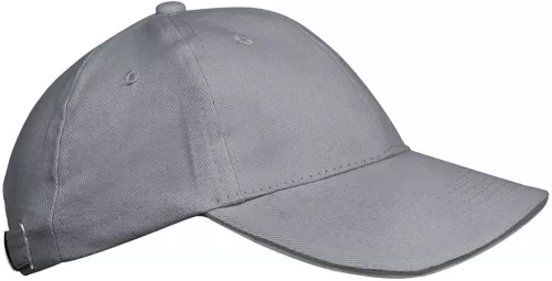 K-UP KP042 Orlando 6 paneles gyerek baseball sapka - light grey/dark grey színben