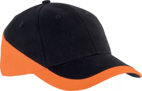 K-UP KP045 Racing kéttónusú 6 paneles baseball sapka - black/orange színben