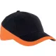 K-UP KP045 Racing kéttónusú 6 paneles baseball sapka - black/orange színben
