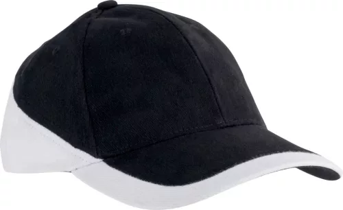 K-UP KP045 Racing kéttónusú 6 paneles baseball sapka - black/white színben