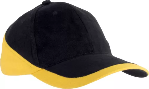 K-UP KP045 Racing kéttónusú 6 paneles baseball sapka - black/yellow színben