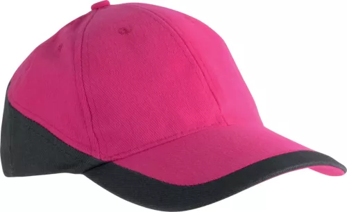 K-UP KP045 Racing kéttónusú 6 paneles baseball sapka - fuchsia/dark grey színben