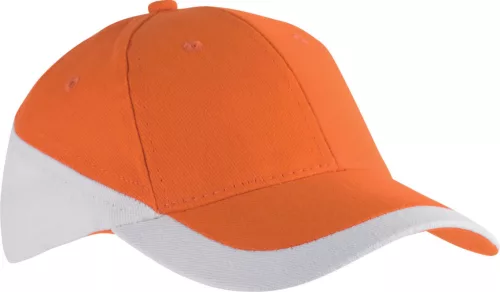 K-UP KP045 Racing kéttónusú 6 paneles baseball sapka - orange/white színben