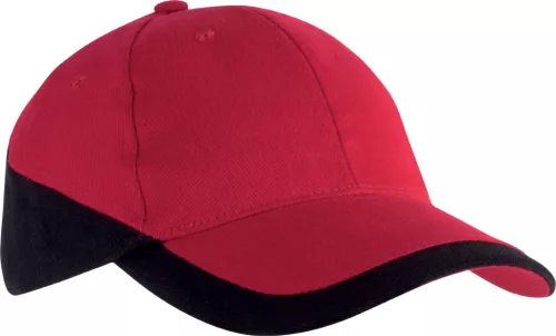 K-UP KP045 Racing kéttónusú 6 paneles baseball sapka - red/black színben