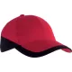 K-UP KP045 Racing kéttónusú 6 paneles baseball sapka - red/black színben