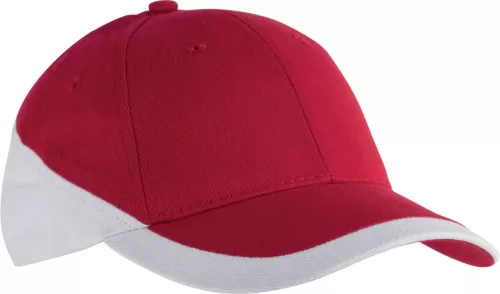 K-UP KP045 Racing kéttónusú 6 paneles baseball sapka - red/white színben