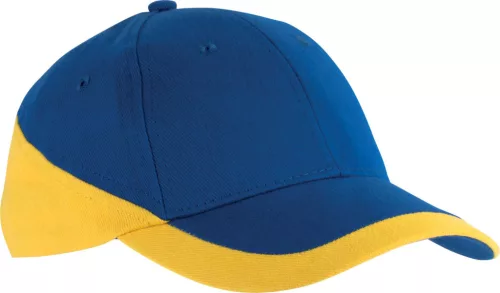 K-UP KP045 Racing kéttónusú 6 paneles baseball sapka - royal blue/yellow színben