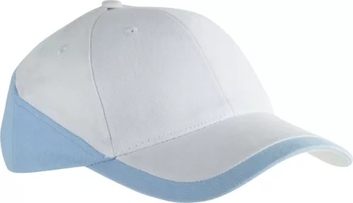 K-UP KP045 Racing kéttónusú 6 paneles baseball sapka - white/sky blue színben