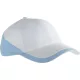 K-UP KP045 Racing kéttónusú 6 paneles baseball sapka - white/sky blue színben