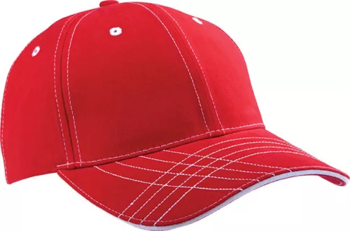 K-UP KP109 6 paneles baseball sapka - red/white színben