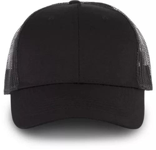 K-UP KP110 Oeko-Tex 6 paneles kamionos baseball sapka - black/black színben
