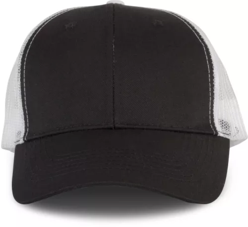 K-UP KP110 Oeko-Tex 6 paneles kamionos baseball sapka - black/white színben