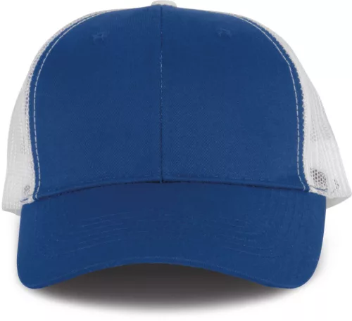 K-UP KP110 Oeko-Tex 6 paneles kamionos baseball sapka - royal blue/white színben