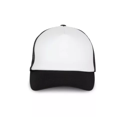 K-UP KP111 5 paneles kamionos mesh baseball sapka - white/black színben
