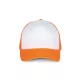 K-UP KP111 5 paneles kamionos mesh baseball sapka - white/fluorescent orange színben