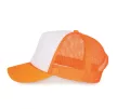 K-UP KP111 5 paneles kamionos mesh baseball sapka - white/fluorescent orange színben