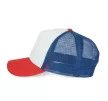 K-UP KP111 5 paneles kamionos mesh baseball sapka - white/french red/reflex blue színben