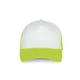 K-UP KP111 5 paneles kamionos mesh baseball sapka - white/fluorescent yellow színben