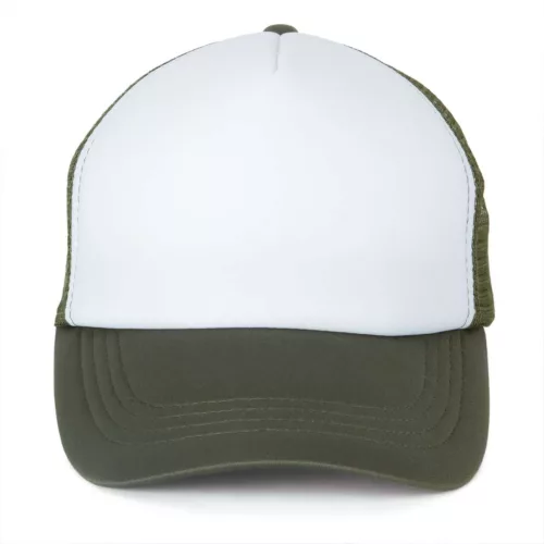 K-UP KP111 5 paneles kamionos mesh baseball sapka - white/grape leaf színben