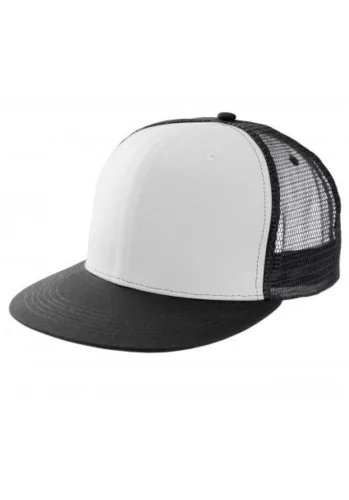 K-UP KP113 6 paneles kamionos baseball sapka lapos ellenzővel - white/black színben