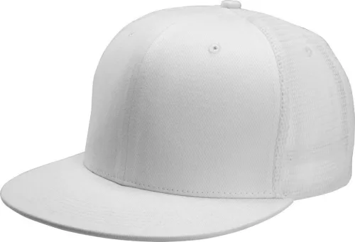 K-UP KP113 6 paneles kamionos baseball sapka lapos ellenzővel - white színben