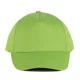 K-UP KP116 5 paneles pamut baseball sapka - lime színben