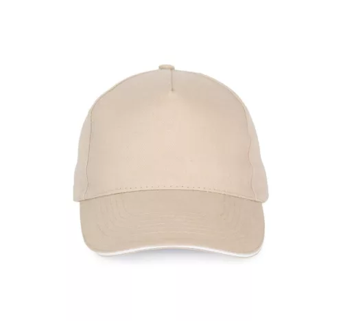 K-UP KP124 5 paneles kontrasztos baseball sapka - beige/white színben