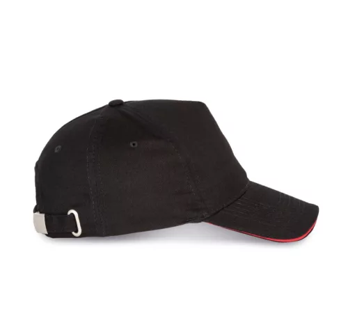 K-UP KP124 5 paneles kontrasztos baseball sapka - black/red színben