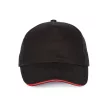 K-UP KP124 5 paneles kontrasztos baseball sapka - black/red színben