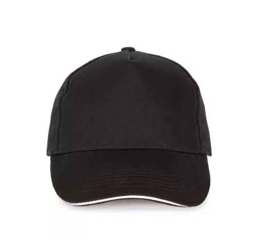 K-UP KP124 5 paneles kontrasztos baseball sapka - black/white színben